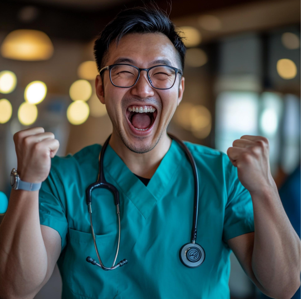 웃고있는 의사 이미지